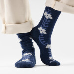Dámské merino ponožky SMARTWOOL Women's Everyday Garden Vine Crew Socks, Deep Navy velikost: 38-41 (M)