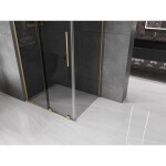 MEXEN/S - Velar L sprchový kout, posuvné dveře 100 x 110, grafit, zlato kartáčovaná 871-100-110-43-55