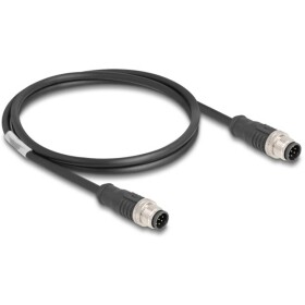 Delock 80806 M 12 síťové kabely, propojovací kabely CAT 5e S/FTP 1.00 m černá 1 ks