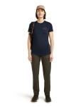 Dámské merino triko s krátkým rukávem ICEBREAKER Wmns 125 Cool-Lite Sphere SS Tee Across, Midnight Navy velikost: M