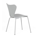 Židle jídelní, šedý plast, čtyřnohá kvová podnož