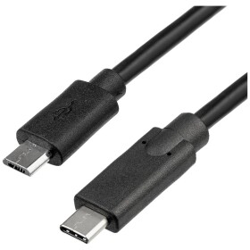 Akyga USB kabel USB Micro-B zástrčka, USB-C ® zástrčka 1.00 m černá AK-USB-16