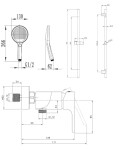 Kielle - Vega Sprchový set s baterií, tyčí, hadicí a sprchovou hlavicí EcoSpare, chrom 20618SN40