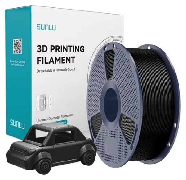 Sunlu PETG filament černý / Struna pro 3D tiskárnu / PETG / 1 kg (PETG B)