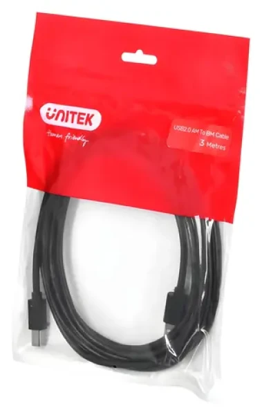 Unitek Y-C420GBK černá / Kabel USB-A - USB-B / USB 2.0 / 3 m (Y-C420GBK)