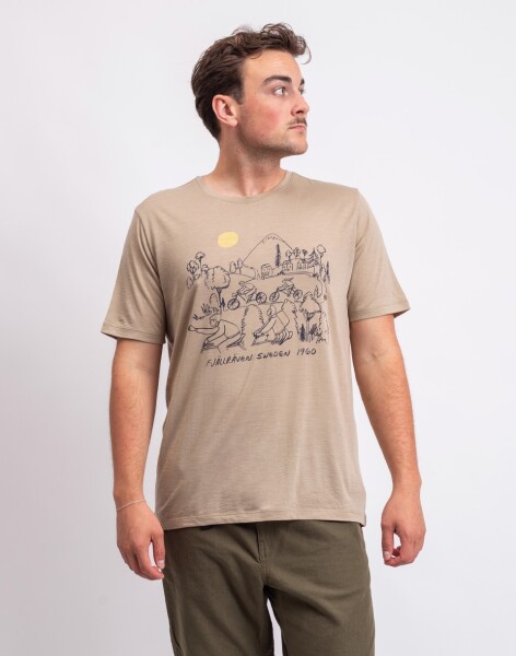 Tričko Fjällräven Hoja Lugnt Wool T-shirt M 118 Fossil