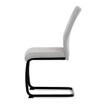 Židle jídelní, světle šedá látka, černé kovové nohy