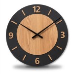 DumDekorace NORDIC OAK , 75 cm dubové nástěnné hodiny s tichým mechanismem