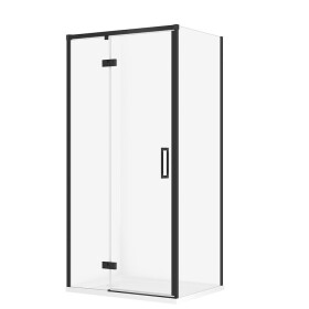 CERSANIT - SET C138 Sprchový kout Larga, levý, 100x80x195, černá + vanička Tako S601-339