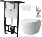 ALCADRAIN Jádromodul - předstěnový instalační systém s bílým/ chrom tlačítkem M1720-1 + WC LAUFEN PRO RIMLESS + SEDÁTKO AM102/1120 M1720-1 LP1