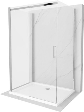MEXEN/S - OMEGA sprchový kout 3-stěnný 140x90, transparent, chrom + vanička včetně sifonu 825-140-090-01-00-3s-4010
