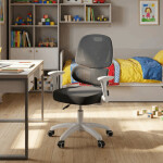 Dětská židle, výškově nastavitelná, šedá síťovina, KA-K1063 GREY