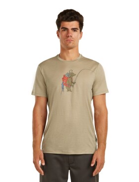 Pánské merino triko s krátkým rukávem ICEBREAKER Mens 150 Tech Lite SS Tee Bear Catch, Flagstone velikost: XL