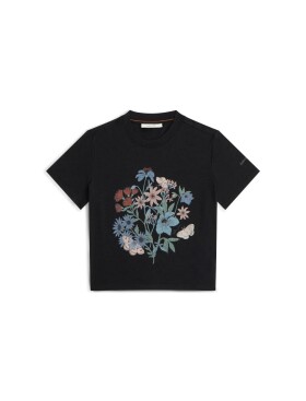 ICEBREAKER Wmns Mer 150 Tech Lite SS Crop Tee NZ Flora, Black velikost: S