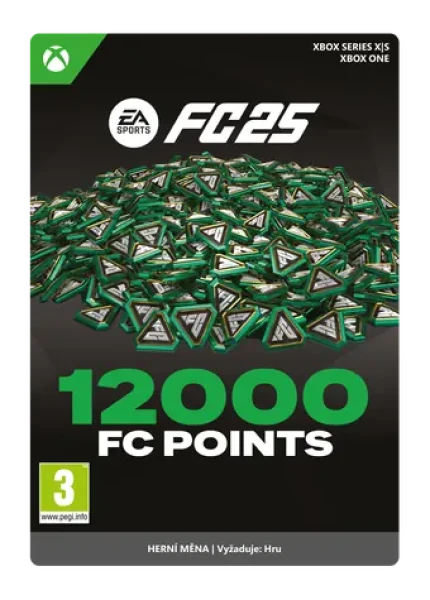 XSX EA SPORTS FC 25: 12000 bodů / El. licence / Sportovní / Angličtina / od 3 let / DLC pro Xbox Series (7F6-00846)