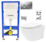 GEBERIT DuofixBasic s matným tlačítkem DELTA21 + WC REA Carlo Flat Mini Rimless + SEDÁTKO 458.103.00.1 21MA CF1