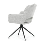 Židle jídelní, krémová látka, noha černý kov, otočný mechanismus 360°