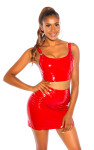 Sexy KouCla latexlook Crop-top barva red velikost