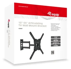 Equip Nástěnný držák TV černý / Držák / VESA 400x400 mm / náklon -14° až 5° / otočení 90° / do 30 kg / 23-55" (650407)