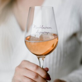 Bella Rose Sklenice na víno Nechlastám, degustuji, čirá barva, sklo, 350 ml