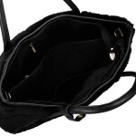 Trendy dámská plyšová kabelka do ruky Lynden, černá