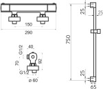 NOVASERVIS - Koupelnová sada sprchová Metalia 58, chrom 58960KIT,0