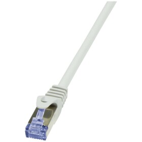 LogiLink CQ3112S RJ45 síťové kabely, propojovací kabely CAT 6A S/FTP 20 m šedá s ochranou, samozhášecí, kompletní stínění, bez halogenů, párové stínění 1 ks