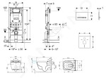 GEBERIT - Duofix Modul pro závěsné WC s tlačítkem Sigma50, alpská bílá + Tece One - sprchovací toaleta a sedátko, Rimless, SoftClose 111.300.00.5 NT8