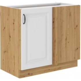 Spodní rohová skříňka Stilo 105 ND 1F Barva korpusu: Dub artisan, Barva dvířek: Bílá