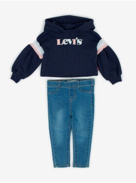 Levi&#39;s Modrý holčičí set džínů a mikiny s kapucí Levi's® - Holky