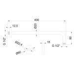 INVENA - Sprchové rameno 40cm SC-D1-077-S