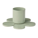 Ib Laursen Kovový svícen Flower Dusty Green 6 cm, zelená barva