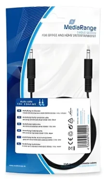 MediaRange Audio kabel 3.5mm jack-jack černá / Audio kabel / 3.5mm - 3.5mm / 1,5 m / niklované konektory (MRCS189)