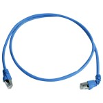 Telegärtner 100008016 RJ45 síťové kabely, propojovací kabely CAT 6A S/FTP 0.5 m modrá samozhášecí, S průchodkou chránící proti zlomení 1 ks