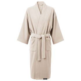 Humdakin Bavlněný froté župan Light Stone Velikost S/M, krémová barva, textil