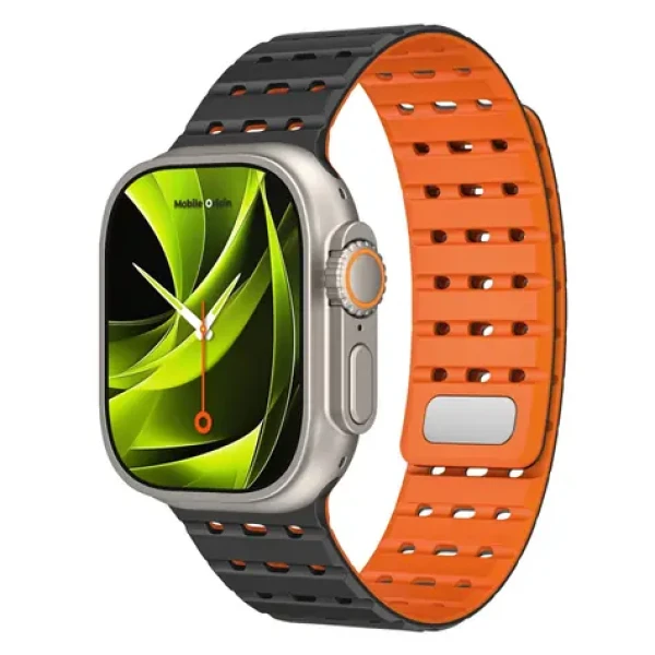 Mobile Origin Magnetic Strap Apple Watch 49mm/46mm/45mm/44mm černá/oranžová (AWMS-01-BLK-ORG)