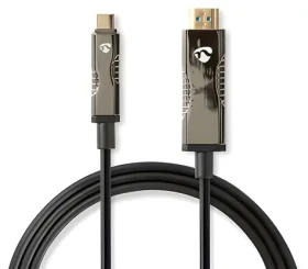 Nedis USB-C - HDMI AOC 50 m černá / Kabel HDMI / Aktivní optický / 18 Gbps (CCBG6410BK500)