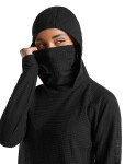 ICEBREAKER Wmns Merino 400 RealFleece Grid Pulover Hood, Black (vzorek) velikost: S