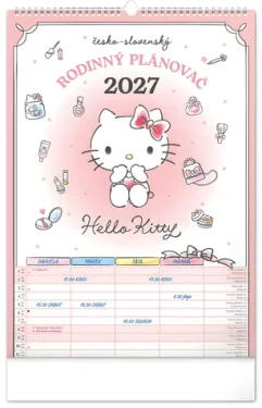 NOTIQUE Rodinný plánovací Hello Kitty XL 2027 / Nástěnný kalendář / 33 × 46 cm