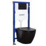KERRA - Instalační set Geberit + mísa WC + tlačítko černé 5907548116833