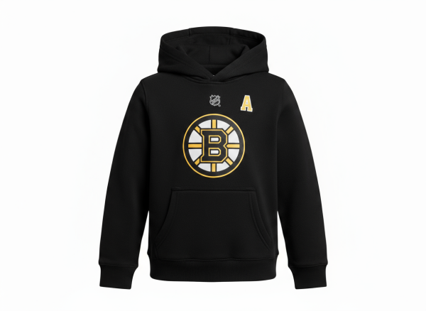 Outerstuff Dětská mikina David Pastrňák #88 Boston Bruins NHL Flat Alt Cpt N&N Flc Hood Velikost: Dětské XL (170 – 176)