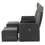 Zahradní set 1+2, polyratan, šedá, AZS-L2665 GREY