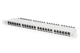 Digitus CAT6A High Density / Patch panel / stíněný / 19" / 24 portů / 0,5U (DN-91624S-SL-EA-G)