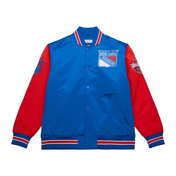 Mitchell Ness Pánská Bunda New York Rangers Primetime Heavyweight Satin Jacket Current Logo Velikost: