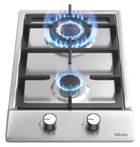 Rozbaleno - IsEasy MGBS-312A nerez / Plynová varná deska / 2 hořáky / 3300 W + 1000 W / NG/LPG / rozbaleno (MGBS-312A.rozbaleno)