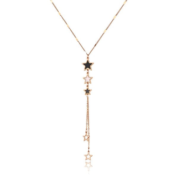Ocelový náhrdelník Marica Gold - chirurgická ocel, hvězdy, Zlatá 40 cm + 5 cm (prodloužení)