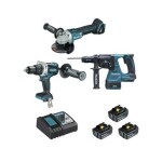 Makita DLX3157TJ / Sada aku nářadí:DDF486+DGA506+DHR243 / 18V / 3x 5.0Ah / 2x MAKPAC (DLX3157TJ)