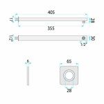 REA - Sprchové rameno čtvercové JS-9022 40cm Chrome REA-P6403