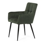 Židle jídelní, zelená látka, černý kov