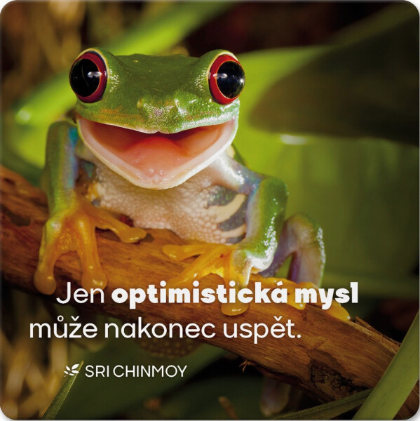 Korkový podtácek s citátem "Jen optimistická mysl může nakonec uspět" - Sri Chinmoy